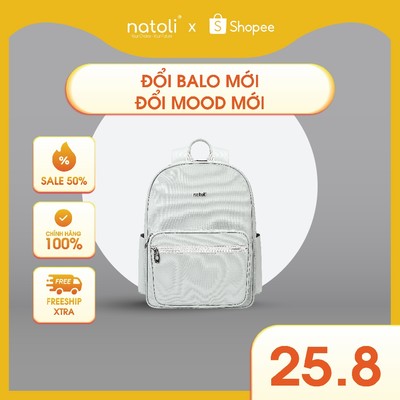 Balo da đi học NATOLI, chống nước nhiều ngăn, đựng laptop cao cấp Unisex Leather School Backpack B27