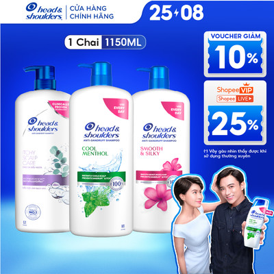 Dầu Gội HEAD & SHOULDERS Hương Bạc Hà/ Suôn Mềm Óng Mượt/ Da Đầu Ngứa Chai 1150ml