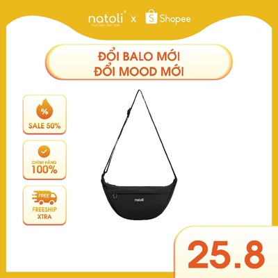 Túi đeo vai chần bông hình bán nguyệt NATOLI túi bánh bao vải canvas chống nước tốt-Soft Touch Crossbag T26