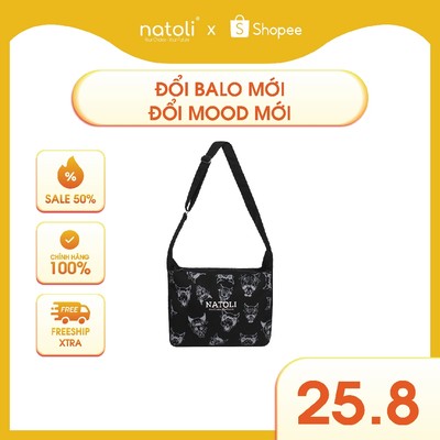 Túi đeo chéo nam nữ đi học NATOLI bản to, nhiều ngăn phong cách hàn quốc BST Buffalo Cross Bag T16