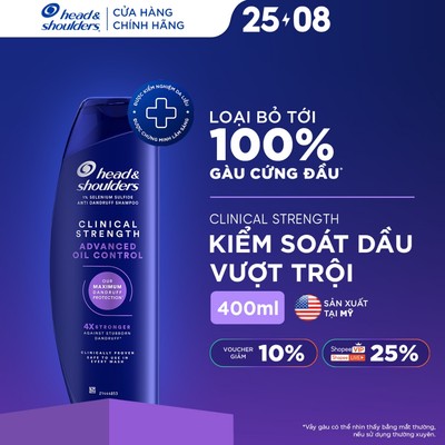 [MỚI] Dầu Gội HEAD & SHOULDERS Clinical Strength 4X Sức Mạnh Dành Cho Da Đầu Có Dầu Nhờn Chai 400ml