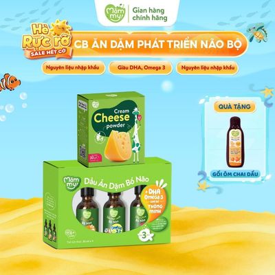 Combo ăn dặm Mămmy cho bé tập ăn dặm set 3 dầu 30ml và 1 hộp phô mai gia vị cho bé từ 6 tháng tuổi