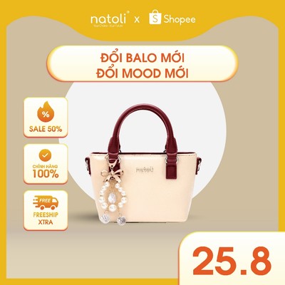 Túi đeo chéo da nữ cầm tay NATOLI, túi xách mini đeo chéo chống nước cao cấp BST Chic Mini Tote T32