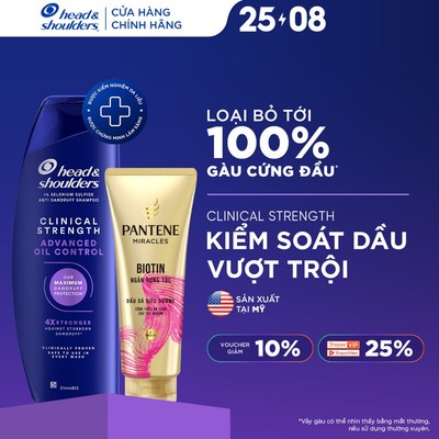 [MỚI] Combo Dầu Gội HEAD & SHOULDERS Clinical Strength 4X Da Đầu Nhờn Và Dầu Xả Pantene Siêu Dưỡng Ngăn Rụng Tóc