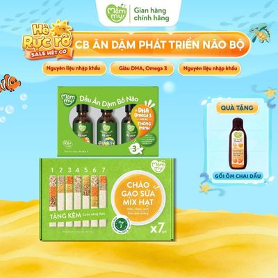 Combo cháo ăn dặm Mămmy và set 3 dầu ăn dặm cho bé bổ sung dinh dưỡng cho bé từ 6 - 8 tháng
