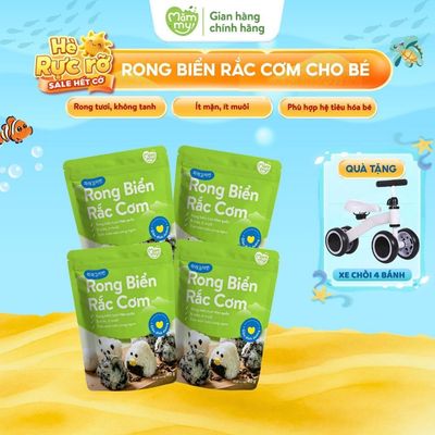 Combo 4 gói rong biển rắc cơm ăn dặm cho bé Mămmy ít mặn, bổ sung sắt, canxi cho bé 6 tháng tuổi