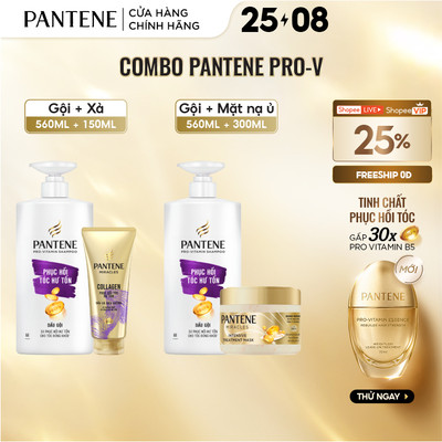 [LS] Combo 2 Dầu Gội-Xả PANTENE Pro-V Ngăn Rụng Tóc/ Phục Hồi Hư Tổn - Chai 560ml + 150ml/180ml/650ml