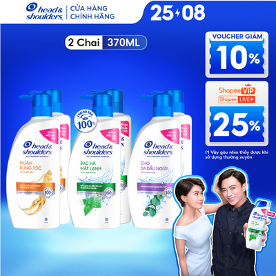 [LS] Combo 2 Dầu Gội HEAD & SHOULDERS Hương Bạc Hà/ Da Đầu Ngứa/ Ngăn Rụng Tóc Chai 370mlx2