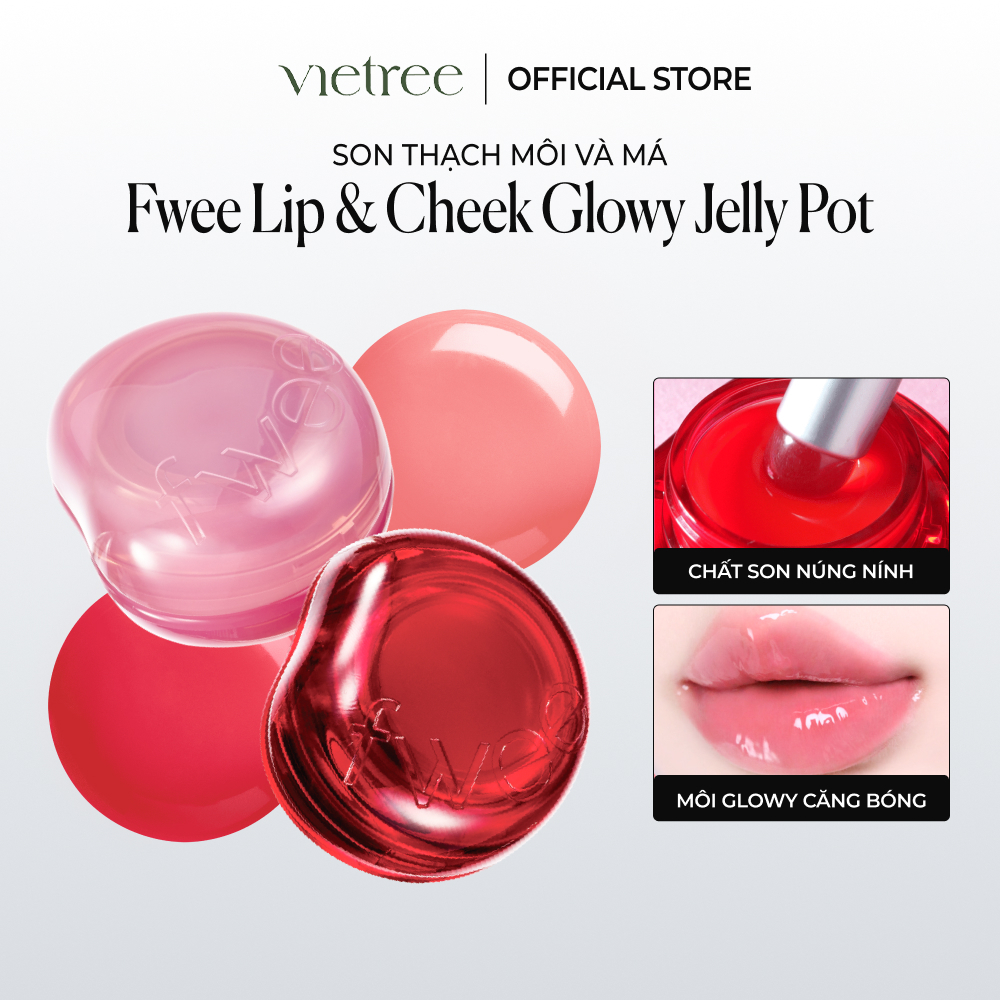 Son và má hồng dạng thạch FWEE Lip & Cheek Glowy Jelly Pot, Môi Căng Mọng Tự Nhiên Chuẩn Hàn (4g)