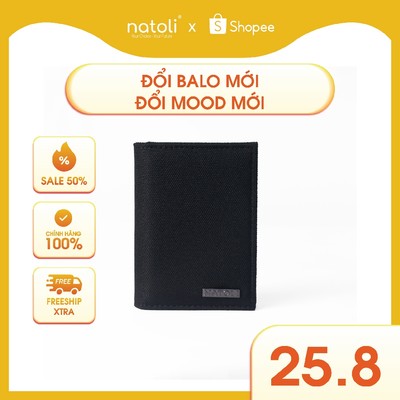 Ví vải nữ cầm tay mini thương hiệu NATOLI nhỏ gọn bỏ túi nhiều ngăn cao cấp - Cube Mini Wallet V6