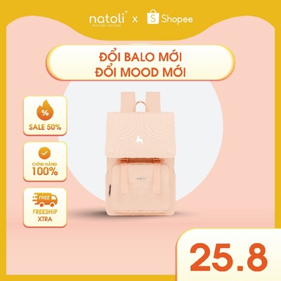 Balo laptop nữ NATOLI nhiều ngăn, đựng laptop, đi học chống nước cao cấp - BST Modern Flap Backpack B23