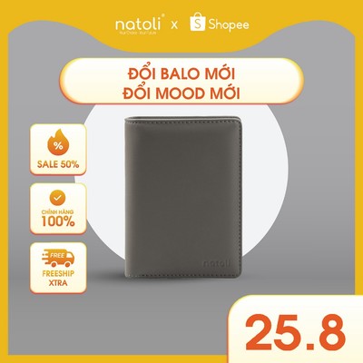 Ví nam dáng đứng cao cấp NATOLI gập đôi đựng thẻ BST Simple Vertical Wallet V3