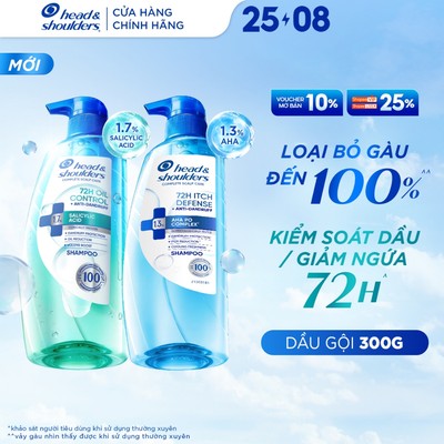 [MỚI] Dầu Gội HEAD & SHOULDERS 72 GIỜ Kiềm Dầu/ Giảm Ngứa Da Đầu Và Làm Sạch Gàu Vượt Trội - Chai 300g