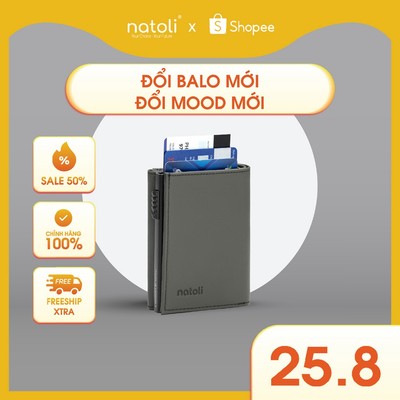 Ví mini gập 3 thông minh thương hiệu Natoli nam nữ đựng thẻ cao cấp - Futuristic Mini Wallet V8