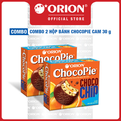 Combo 2 Hộp Bánh Chocopie Chocochip Nhân Mứt Cam (360g/Hộp)