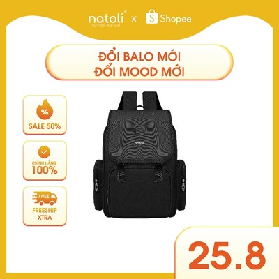 Balo thời trang nam nữ NATOLI chống nước, nhiều ngăn đi học cao cấp BST Everyday Utility Backpack B19
