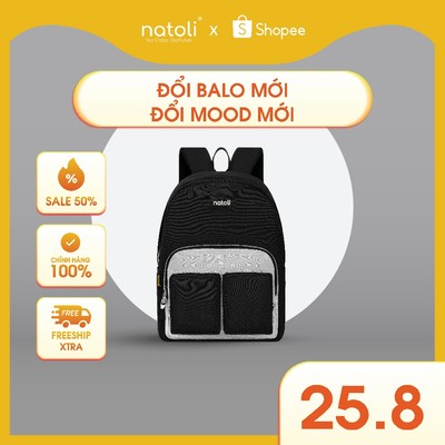 Balo thời trang đi học đựng laptop NATOLI vải canvas nhiều ngăn kháng nước - Old School Backpack B5