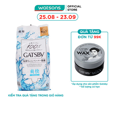 Khăn Ướt Lau Mặt Gatsby Facial Wipes U 42 Miếng/Gói