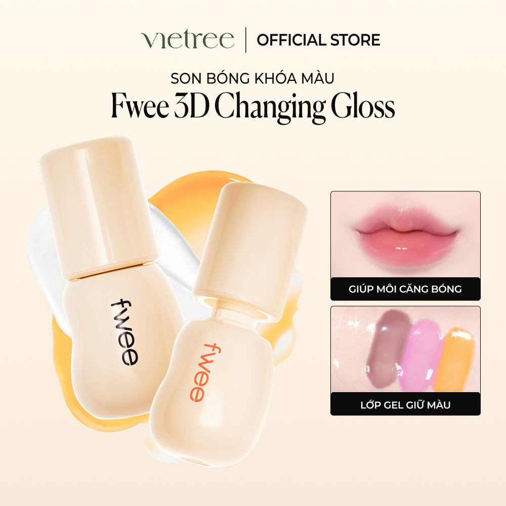 Son Bóng Đổi Màu Fwee 3D Changing Gloss fwee 3D, giúp làm môi căng mọng (5.3g)