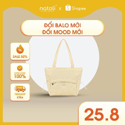 Túi tote vải canvas NATOLI nhiều ngăn có khóa kéo chống nước cao cấp - BST Side Cinch Bag T20