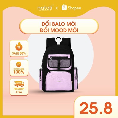 Balo nam nữ đi học NATOLI chất vải canvas thời trang chống nước dày dặn ICON BACKPACK B13