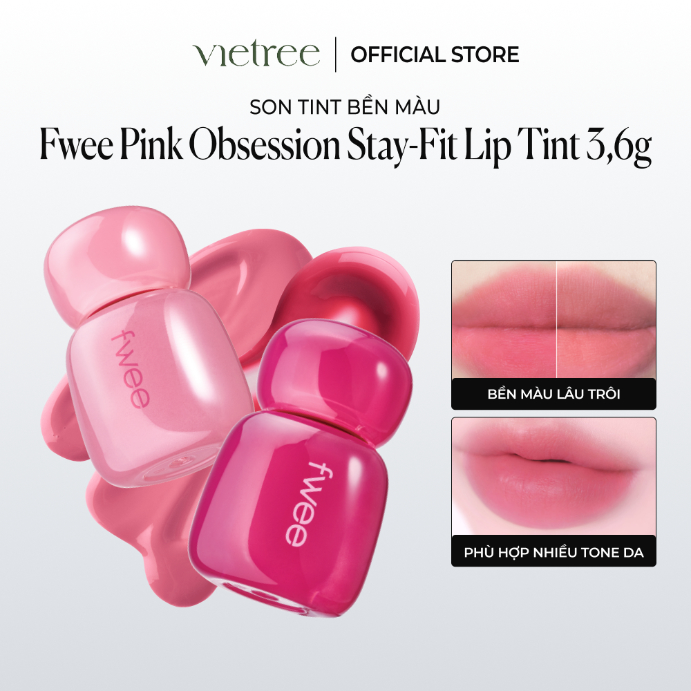 Son Tint lâu trôi Fwee Pink Obsession Stay-fit Lip Tint, son Hàn Quốc bền màu, không lem (3.6g)