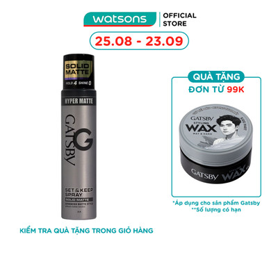 Keo Xịt Và Giữ Nếp Tóc Gatsby Set & Keep Spray Solid Matte 250ml