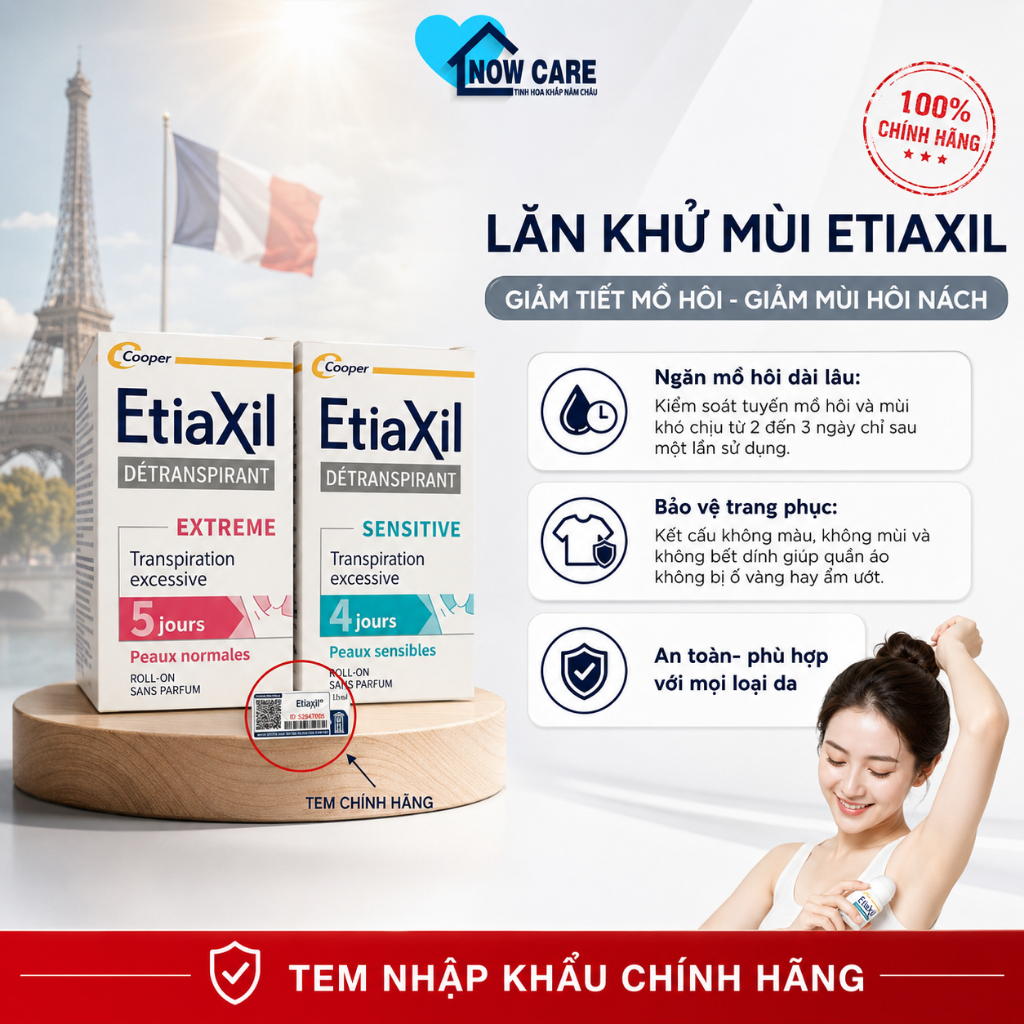 (Pháp) Lăn Khử Mùi Etiaxil Giảm Tiết Mồ Hôi Giảm Hôi Nách Hiệu Quả