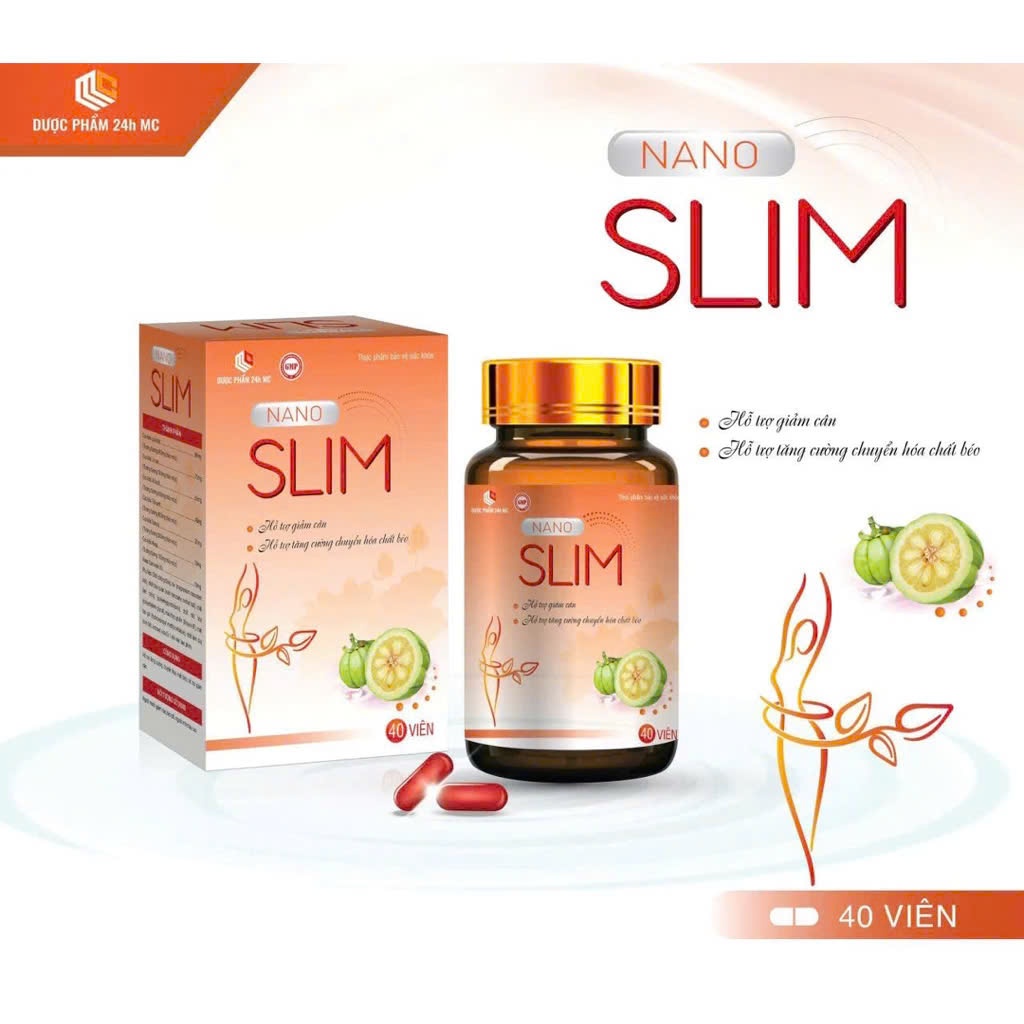 Viên uống giảm cân Nano Slim giảm béo đốt cháy mỡ bụng eo đùi - giúp giảm béo hiệu quả Hộp 40 viên