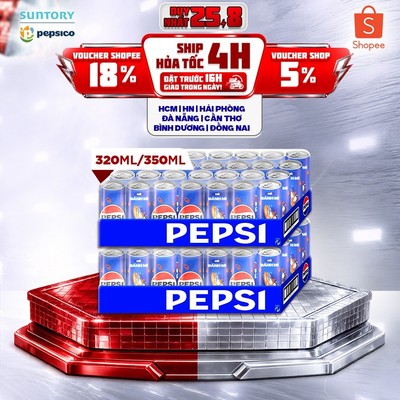 [Giao sau lễ] Combo 2 Thùng 24 Lon Pepsi (320ml/lon hoặc 350ml/lon)