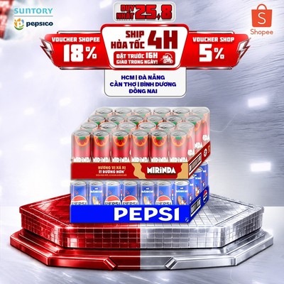 [Giao sau lễ] Combo 1 Thùng Pepsi và 1 Thùng 24 Lon Mirinda Xá Xị (320ml hoặc 350ml/lon)