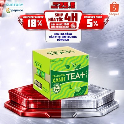 [Giao sau lễ] Thùng 12 Chai Trà Ô Long Xanh Tea+ (1L/chai)