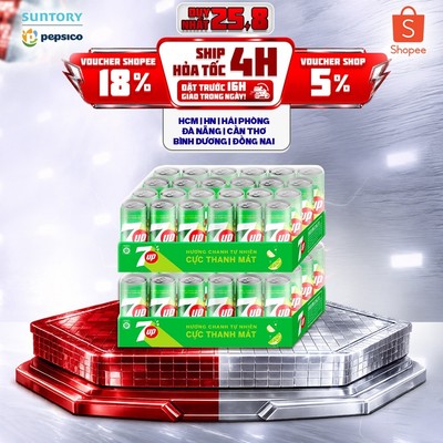 [Giao sau lễ] Combo 2 Thùng Nước Ngọt Giải Khát 7Up (320ml/lon)
