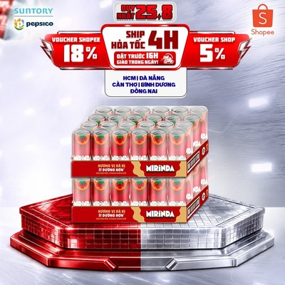 [Giao sau lễ] Combo 2 Thùng 24 Lon Mirinda Xá Xị (320ml/lon)