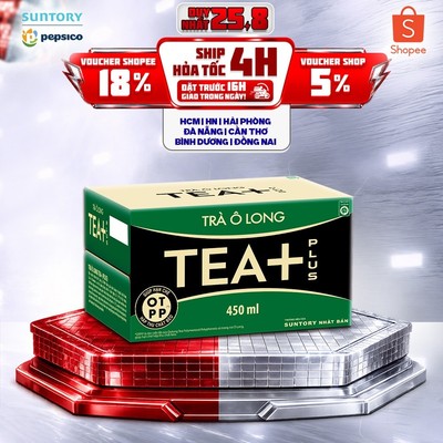 Thùng 24 Chai Trà Ô long Tea+ (450ml /chai)