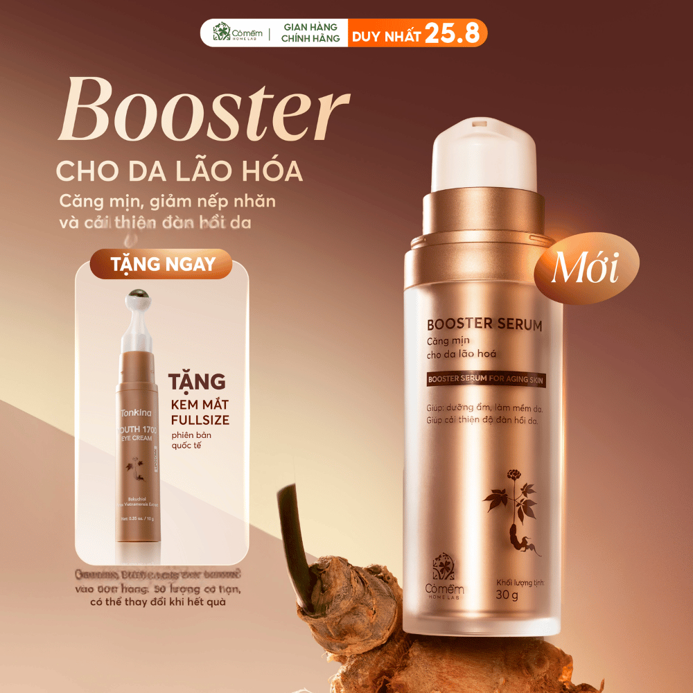 Tinh Chất Dưỡng Da Booster Serum Sâm Căng Mịn  Mờ Nếp Nhăn Dưỡng Sáng Da Cỏ Mềm 30gr