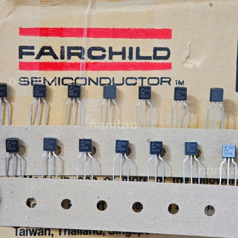 (10 cặp) Transistor 2N3904 2N3906 3904 3906 Fairchild chân đồng
