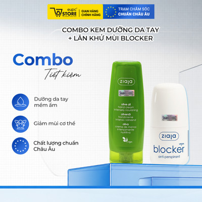 Combo Kem Dưỡng Da Tay Và Móng Ô Liu Ziaja 80ml và Lăn Khử Mùi Kiểm Soát Mồ Hôi Vùng Nách Ziaja Blocker 60ml EUPC STORE