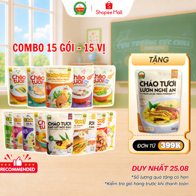 Combo 15 Gói Đủ 15 Vị Cháo Tươi Cây Thị - Mỗi Vị 1 Gói