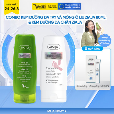Combo Kem Dưỡng Da Tay Và Móng Ô Liu Ziaja 80ml & Kem Chân Hỗ Trợ Giảm Nứt Nẻ Gót Chân Ziaja 60ml EUPC STORE