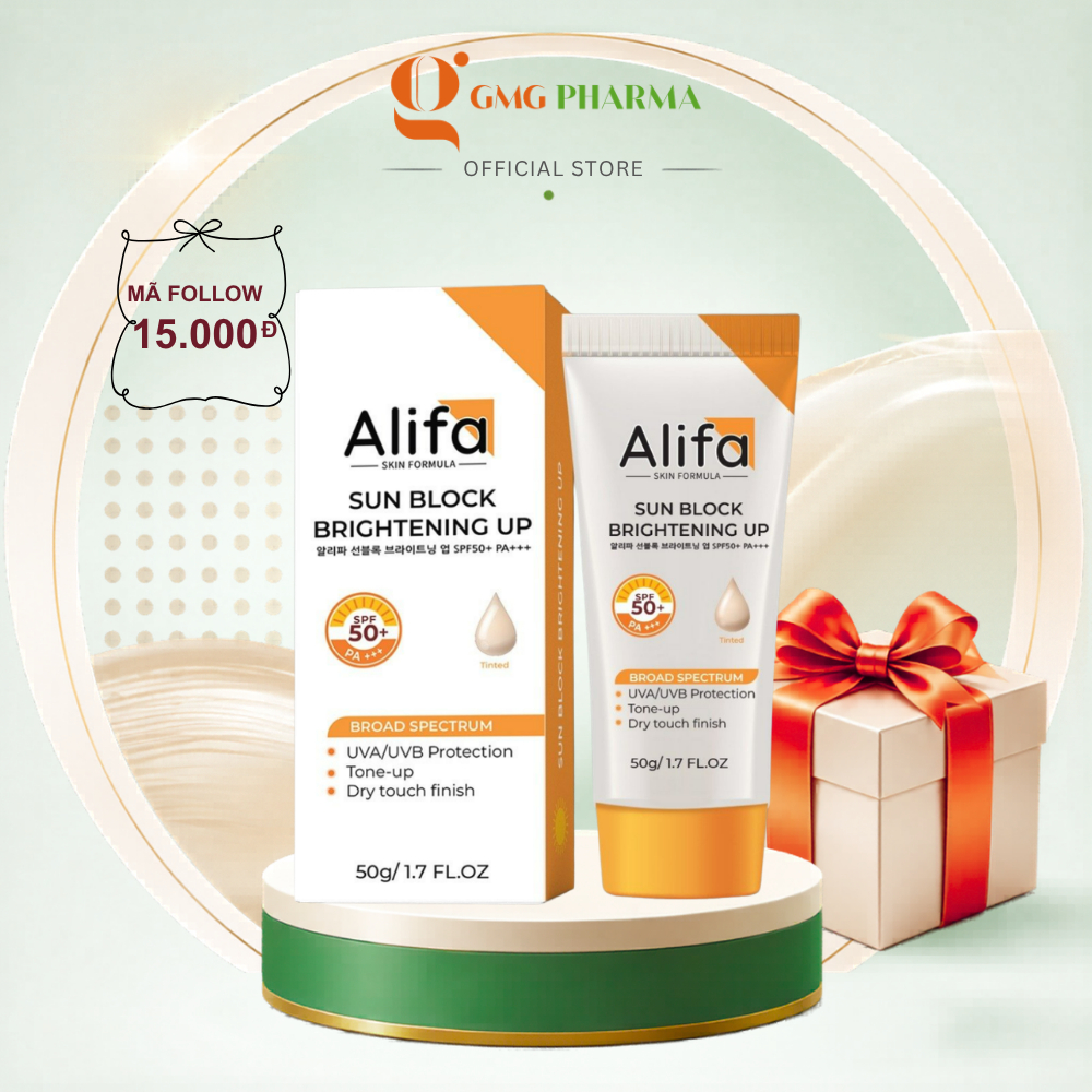 Alifa Sun Block Brightening Up SPF50+ PA+++ 50g - Kem Chống Nắng Dưỡng Da Nâng Tone