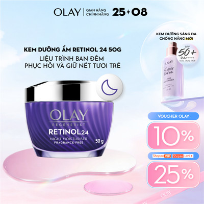 Kem Dưỡng Ẩm OLAY RETINOL24 Giúp Mờ Nếp Nhăn 50G