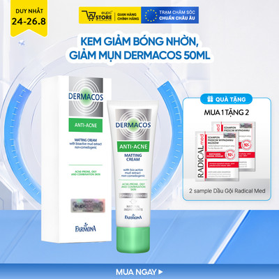 Kem Giảm Bóng Nhờn Giảm Mụn Chứa Bùn Hoạt Tính Farmona Dermacos Anti-Acne 50ml Cho Da Hỗn Hợp, Da Dầu EUPC STORE