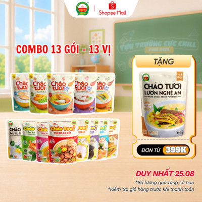 Combo Đủ 13 Vị Cháo Tươi Dinh Dưỡng Cây Thị - 13 Gói