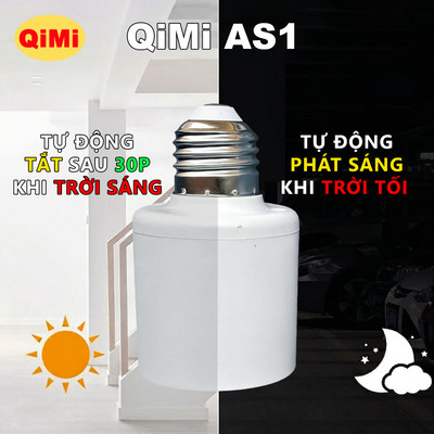 Đui Đèn Cảm Biến Ánh Sáng AS1 - Thiết Kế Nhỏ Gọn Cảm Biến Nhạy Lắp Đặt Dễ Dàng Chịu Nhiệt Tốt