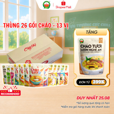 Thùng 26 Gói 13 Vị Cháo Tươi Cây Thị - 13 Vị Mỗi Vị 2 Gói