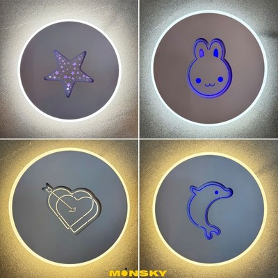 Đèn ốp tường, ốp trần 26cm MONSKY UNIVI kiểu dáng sang trọng, tinh tế LED 3 màu chuyên dụng