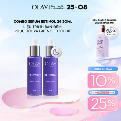 Combo 2: Serum OLAY RETINOL24 Giúp Mờ Nếp Nhăn 30ML X2