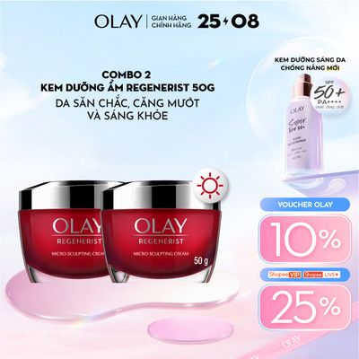 Bộ Kem Dưỡng Ẩm OLAY REGENERIST Ban Ngày Căng Mướt, Sáng Khỏe & Phục Hồi Dấu Hiệu Lão Hóa 50GX2