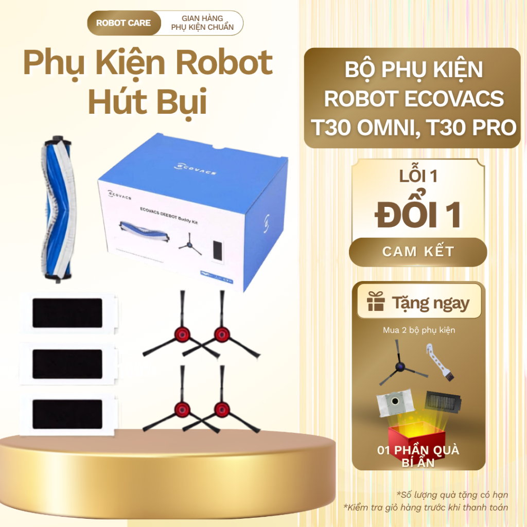[CHÍNH HÃNG] Phụ kiện robot hút bụi Ecovacs T30 Omni, T30 Pro Omni